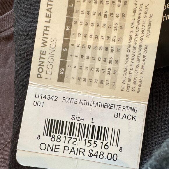 3 Pairs of New HUE Leggings Brown Black Denim - Picture 4 of 7